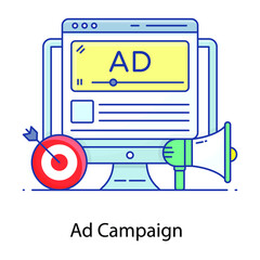 
Conceptual icon, editable vector of ad campaign  

