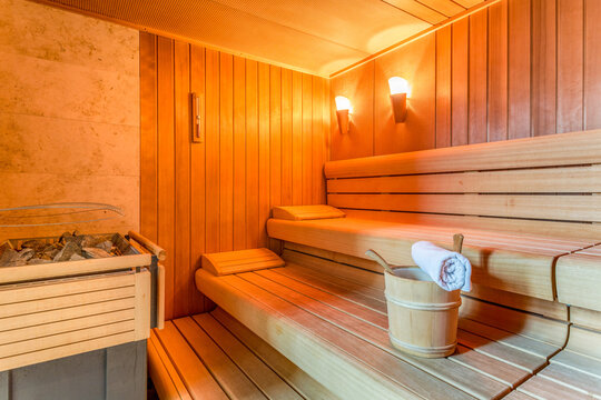 Finnish Sauna room interior