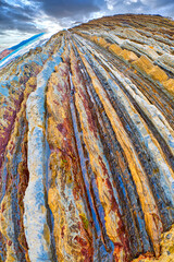 Steeply-tilted Layers of Flysch, Flysch Cliffs, Basque Coast UNESCO Global Geopark, European Geopark Network, Zumaia, Guipuzcoa, Basque Country, Spain, Europe