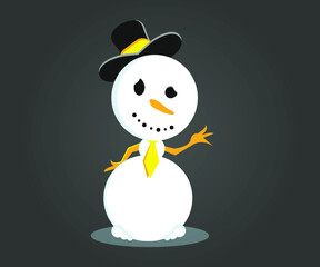 snowman with hat winter background