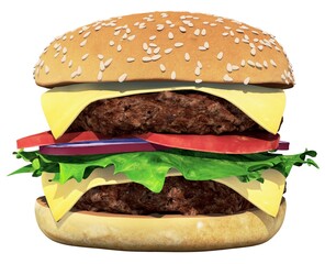Hamburger 3D Render