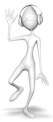 Man White Dance 3d Character Cartoon 3D Render
