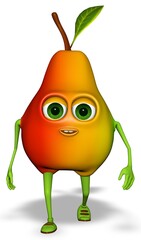 Pear Cartoon 3d Character 3D Render