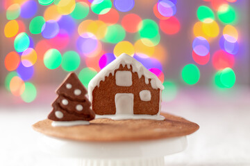 gingerbread house on white