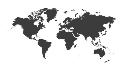 Fototapeta premium Detailed world map with borders of states. Isolated world map. Isolated on white background. Vector illustration.