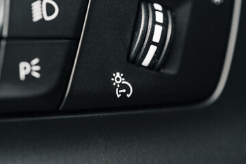 Buttons panel of the car on the dashboard