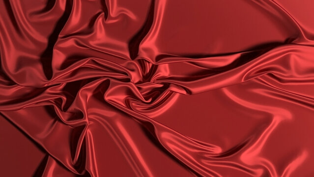 Abstract red silk background. Red textile luxury abstract wallpaper.