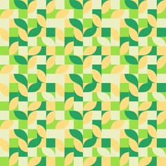 Beautiful of Colorful Pattern with Leaves, Repeated, Abstract, Illustrator Pattern Wallpaper. Image for Printing on Paper, Wallpaper or Background, Covers, Fabrics