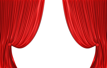 red curtain open