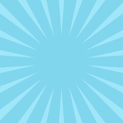Sunlight background. Pale blue color burst background with white highlight.