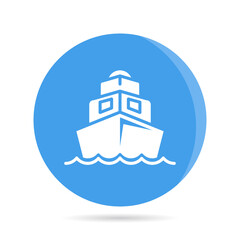Fototapeta na wymiar ship, boat, yacht in blue circle background vector 