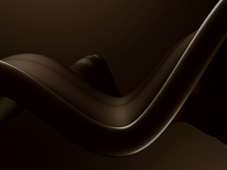 Melted choco mass. Chocolate waves background