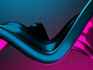 Colorful Liquid metallic wavy background