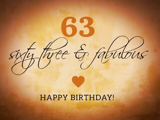 Happy birthday card illustration in retro style