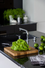 Food on wooden cutting board