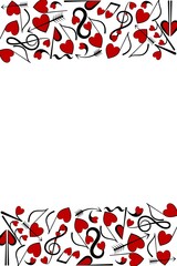Festive, abstract, vertical background for Valentine's Day.