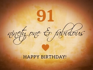 Happy birthday card illustration in retro style