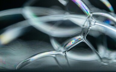 Naklejka premium Soap bubbles, a colorful macro