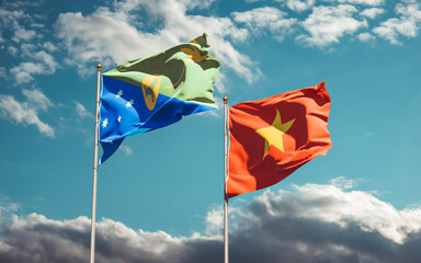 Flags of Vietnam and Christmas Island.