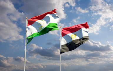 Flags of Tajikistan and Egypt.