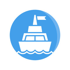 Fototapeta na wymiar ship, boat, yacht in blue circle background vector