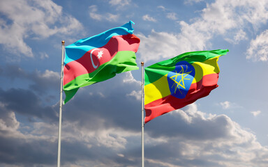 Flags of Ethiopia and Azerbaijan