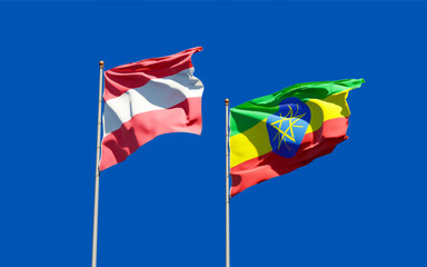 Flags of Ethiopia and Austria.