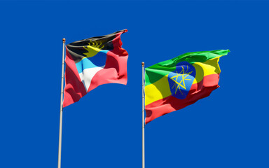 Flags of Ethiopia and Antigua and Barbuda.