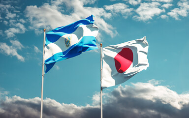 Flags of Japan and El Salvador.