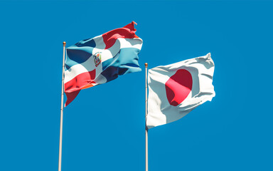Flags of Japan and Dominican Republic.