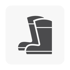 Safety boot or safety shoe vector icon. That footwear is personal protective equipment (PPE) for wear to work in construction site to protection, safe or prevent foot of builder or worker injury.