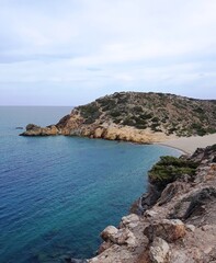 Fototapeta na wymiar View to the south of Vai, Crete, Greece.