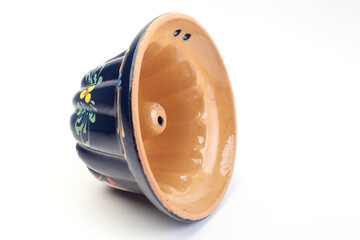 
Traditional Alsatian ceramic cake pan with a hole in the middle kugelhopf. Souvenir from Alsace with stork symbols