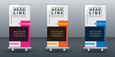 Roll up banner set design template design. Vector illustration