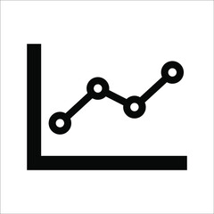 graph icon. simple outline graph vector icon. on white background.