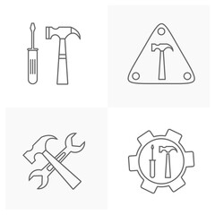 Set of Technical icon vector, Engineering simple icon template, Creative Setting icon design, Illustration