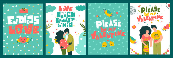 Happy valentines day lettering, great design for any purposes. Celebration, design, vector.