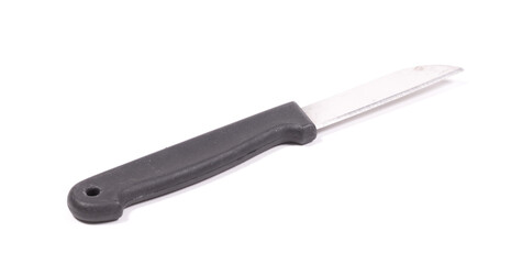 Black kitchen knife isolated on white