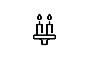 Ramadan Outline Icon - Candle