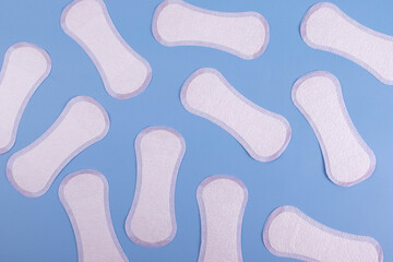 periods items on light blue background