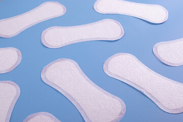 periods items on light blue background