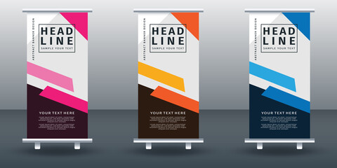 Roll up banner set design template design. Vector illustration