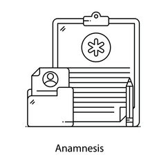 
Medical folder with patient data, anamnesis flat outline icon
 - obrazy, fototapety, plakaty