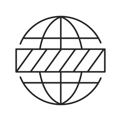 Global quarantine line color icon. Sign for web page, mobile app, button, logo.
