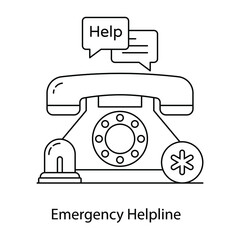 
A unique icon of emergency helpline in editable style
