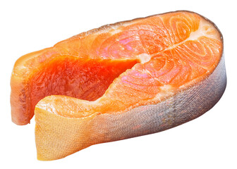 Smoked arctic char steaks, isolated on white