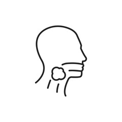 Cancer throat line color icon. Sign for web page, mobile app