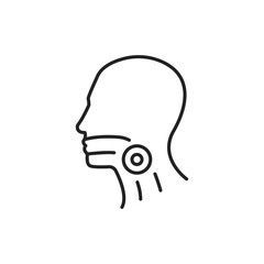 Pain throat line color icon. Sign for web page, mobile app