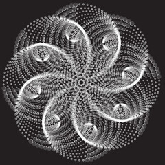 Dotted Halftone Vector Spiral Pattern or Texture with Ellipses