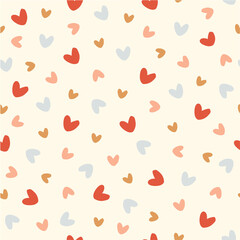 Cute seamless vector pattern with colouful hearts. St. Valentines day pattern design, wallpaper, digital paper, background 